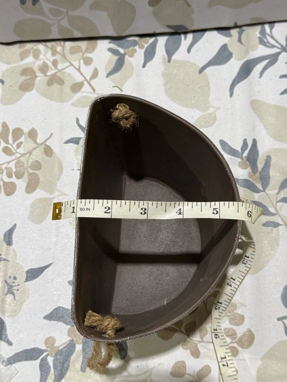 Rustic Metal Flower Pot with Rope Handle - Brown - Picture 8 of 9